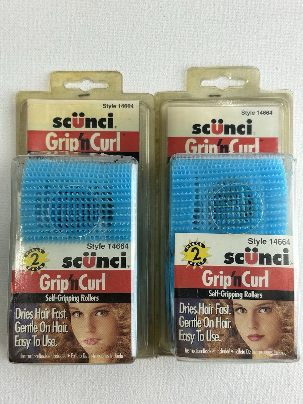 Scunci Grip n Curl self gripping Blue Style 14664